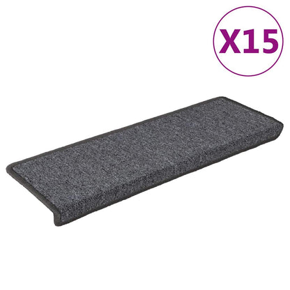 vidaXL Stair Tread | Set of 15 | Grey and black | 100% Polypropylene 2