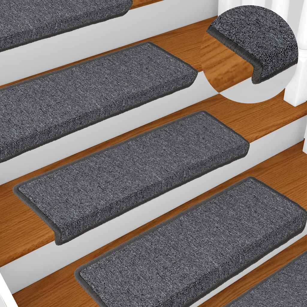 vidaXL Stair Tread | Set of 15 | Grey and black | 100% Polypropylene 1