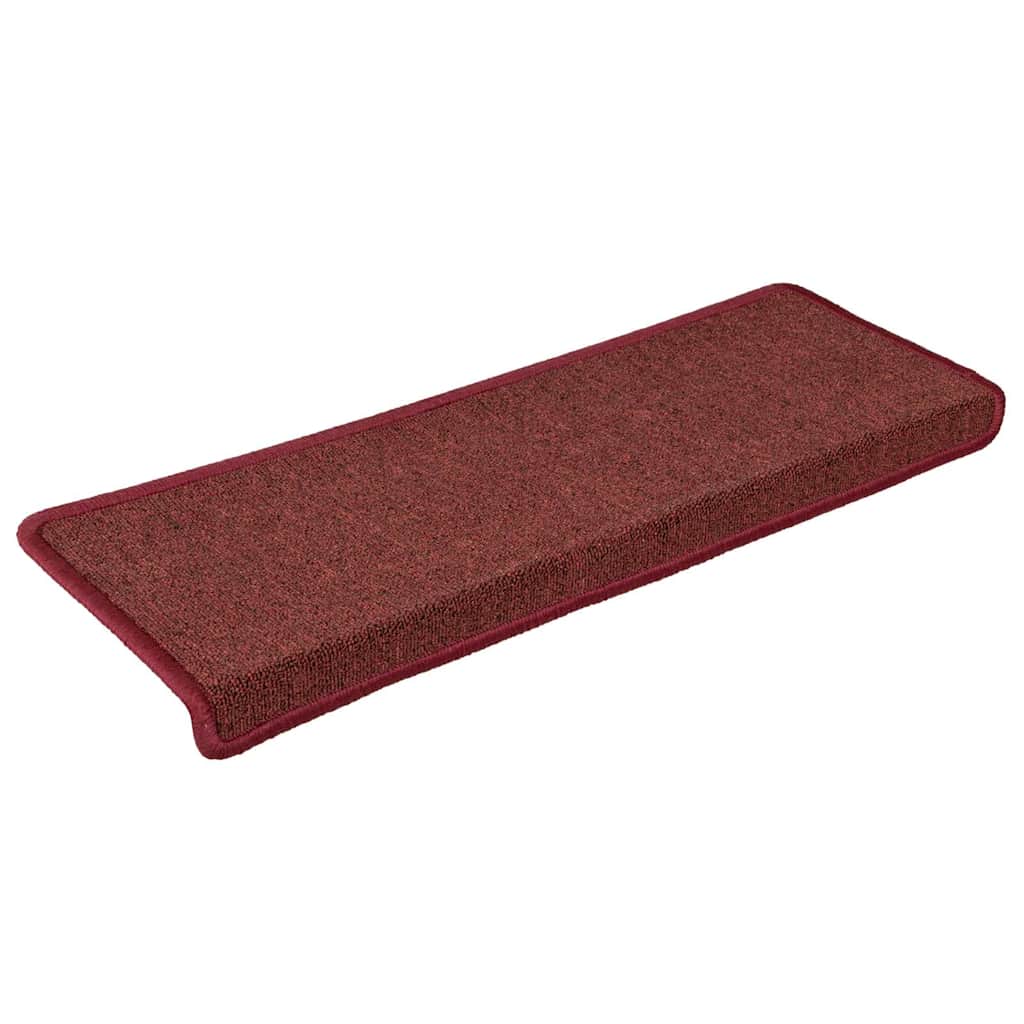 vidaXL Stair Tread | Set of 15 | Matte Red | 100% Polypropylene | Non-slip 3