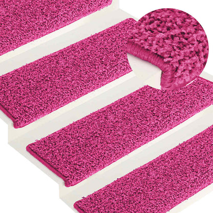 vidaXL Stair Tread | Set of 15 | Pink | 100% polypropylene | 65 x 21 x 4 cm 1