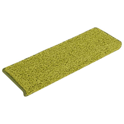 vidaXL Stair Tread | Set of 15 | Green | 100% Polypropylene | 65 x 21 cm 2