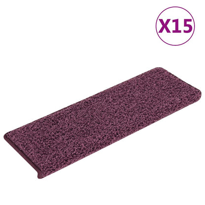 vidaXL Stair Tread | Set of 15 | Dark purple | Polypropylene | 65x21x4 cm 1