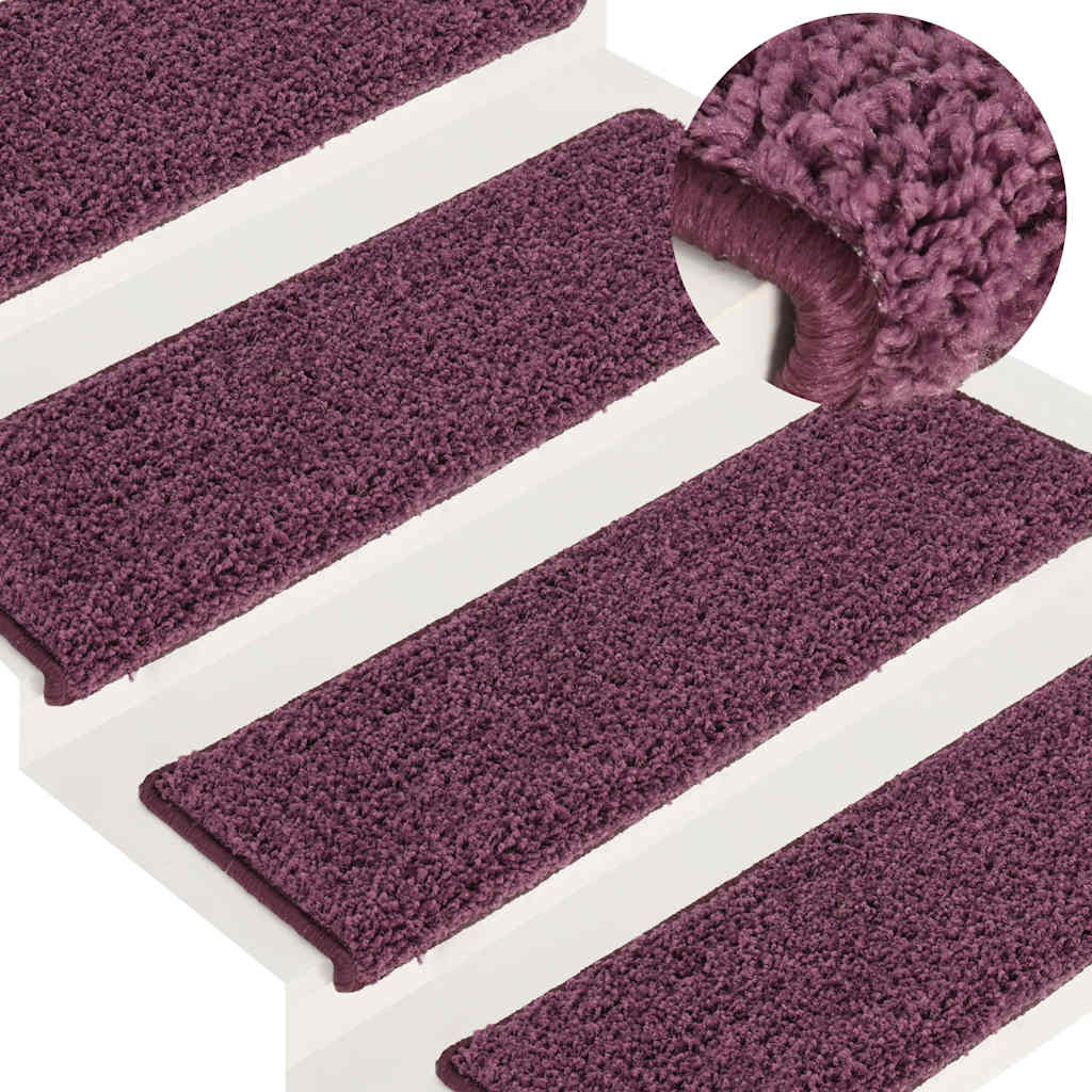vidaXL Stair Tread | Set of 15 | Dark purple | Polypropylene | 65x21x4 cm 3