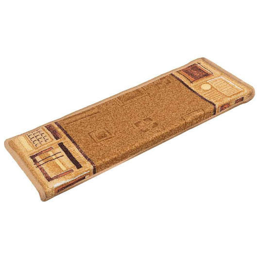 Stair Mats Self-adhesive 65x21x4 cm Rectangular Beige 15