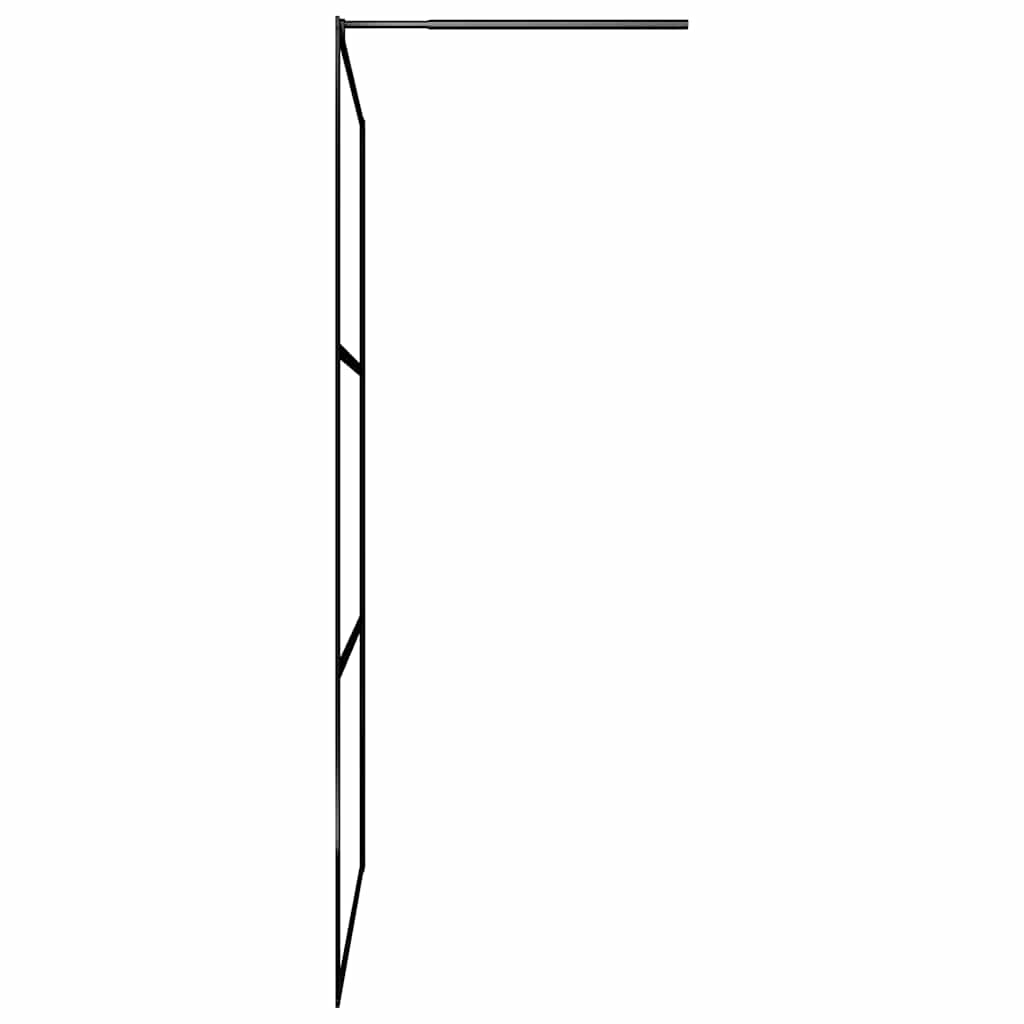 Walk-in Shower Wall with Clear ESG Glass Black Transparent 90 x 195 cm