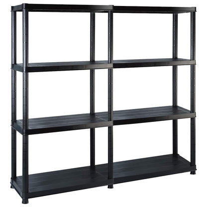 vidaXL Storage Shelf 4-Tier Black 122x30.5x130 cm Plastic 1