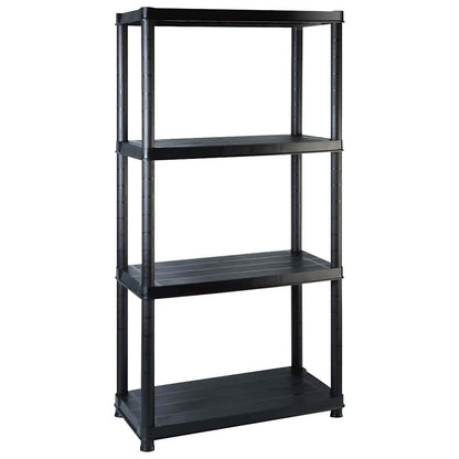 vidaXL Storage Shelf 4-Tier Black 122x30.5x130 cm Plastic 2