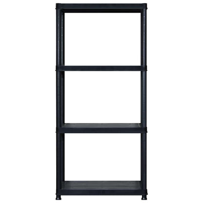 vidaXL Storage Shelf 4-Tier Black 122x30.5x130 cm Plastic 3