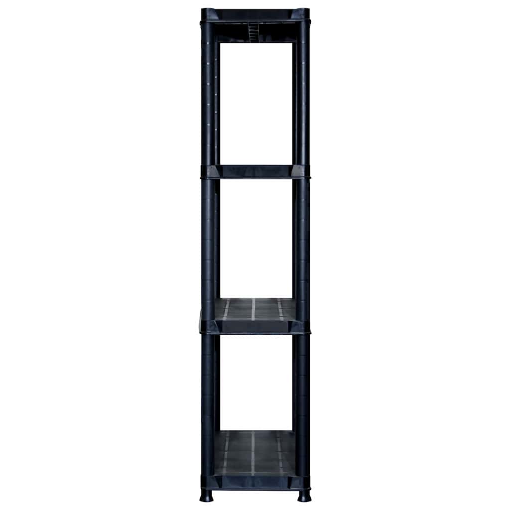 vidaXL Storage Shelf 4-Tier Black 122x30.5x130 cm Plastic 4