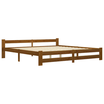 vidaXL Bed Frame without Mattress Honey Brown Solid Pine Wood 200x200cm 2