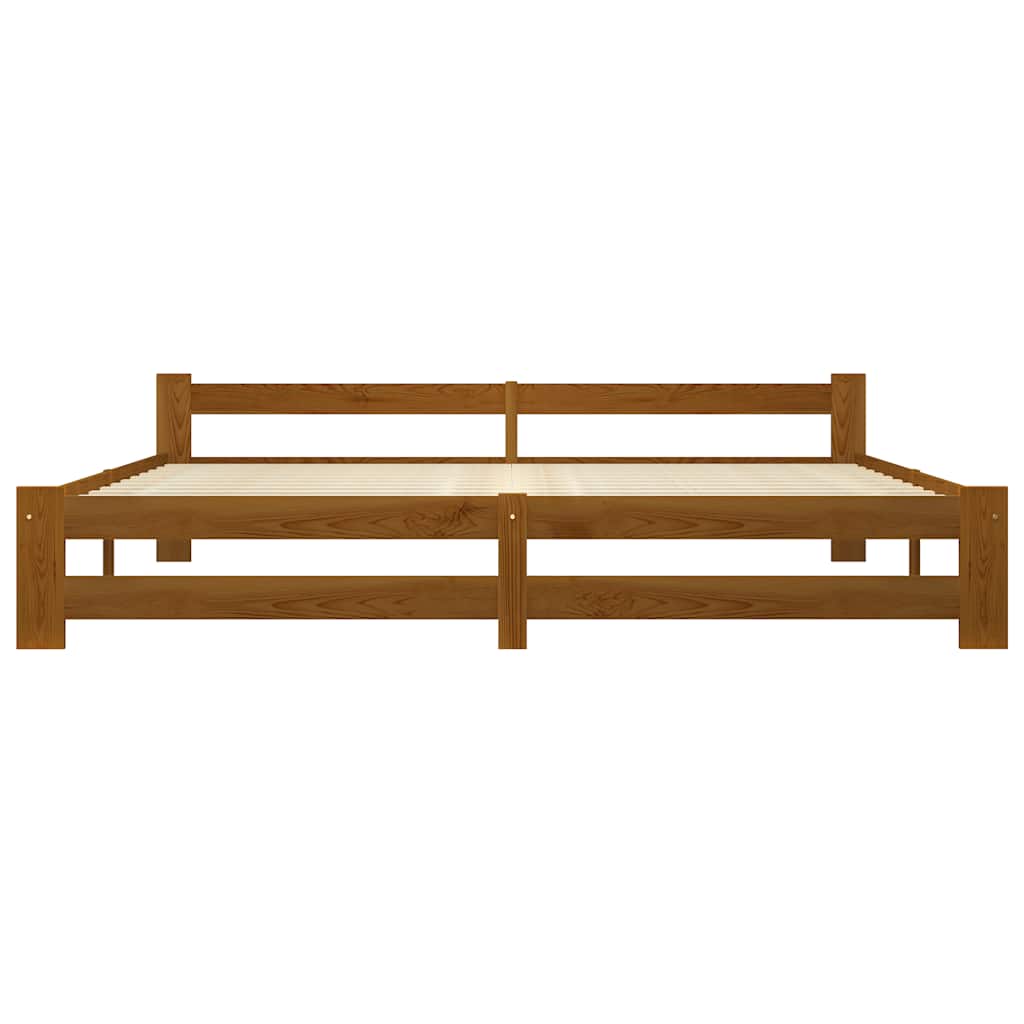 vidaXL Bed Frame without Mattress Honey Brown Solid Pine Wood 200x200cm 3