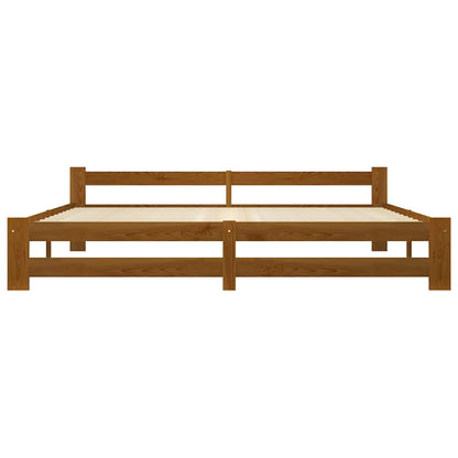 vidaXL Bed Frame without Mattress Honey Brown Solid Pine Wood 200x200cm 3