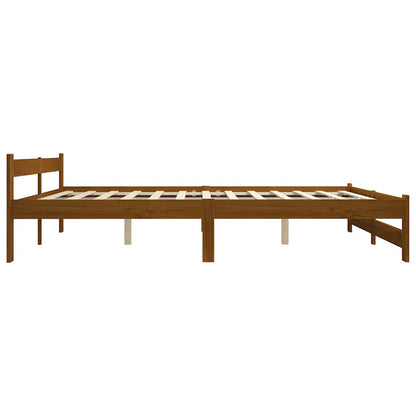 vidaXL Bed Frame without Mattress Honey Brown Solid Pine Wood 200x200cm 4