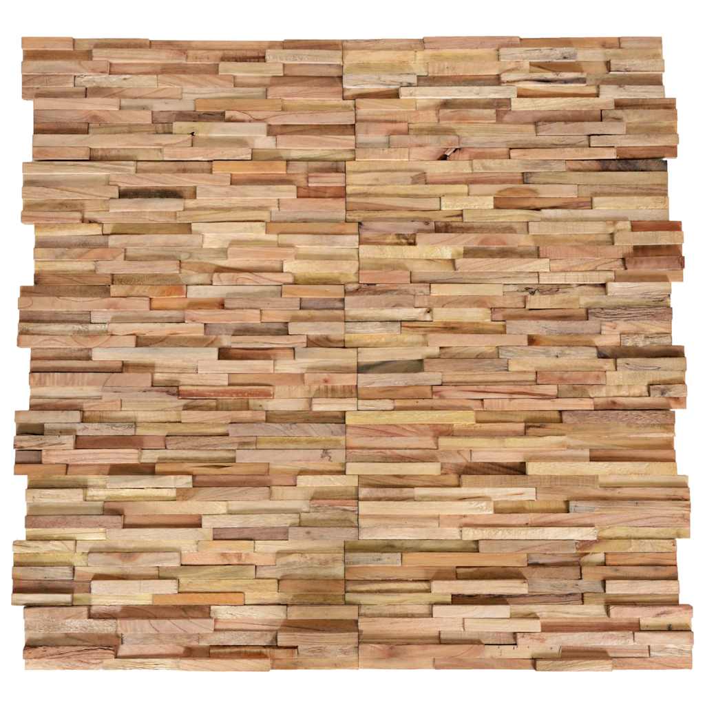 vidaXL 3D Wall Cladding Panels 10 pcs 1.08 m² Solid Teak Wood 1