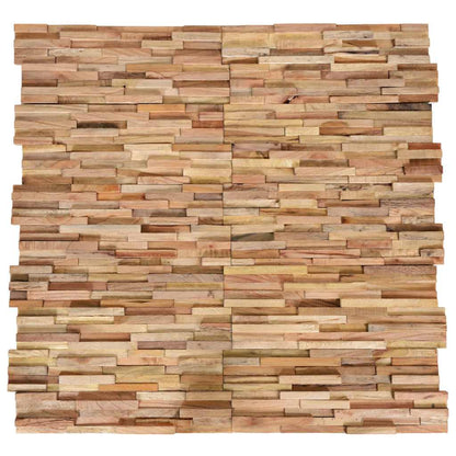 vidaXL 3D Wall Cladding Panels 10 pcs 1.08 m² Solid Teak Wood 1