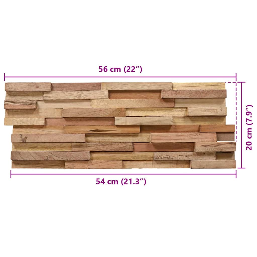 vidaXL 3D Wall Cladding Panels 10 pcs 1.08 m² Solid Teak Wood 5