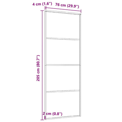 Sliding Door ESG Glass and Aluminium 76 x 205 cm Black Transparent