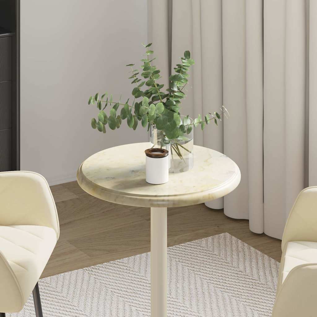 vidaXL Table Top Cream Ø40x2.5 cm Marble 3