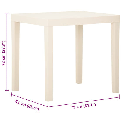 315842 vidaXL Garden Table White 79x65x72 cm Plastic 5