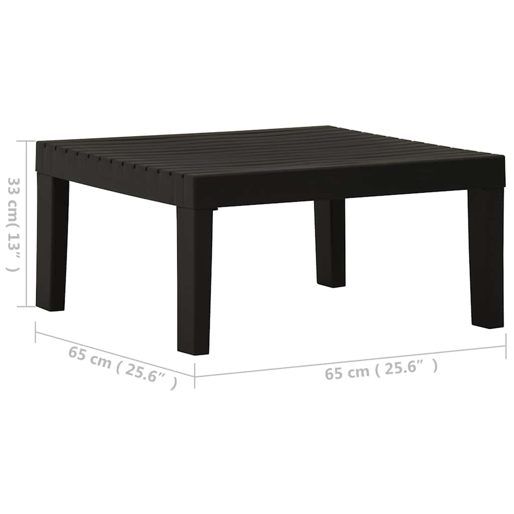 vidaXL Lounge Table | Grey | Plastic | 65 x 65 x 33 cm | Light Weight 5