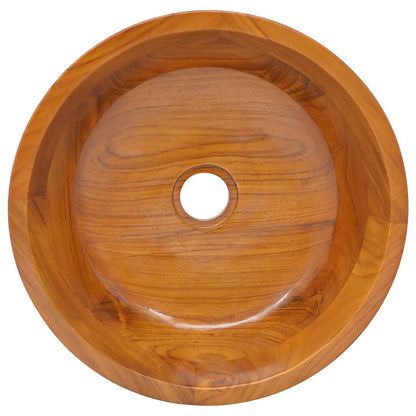 326160 vidaXL Basin Solid Teak Wood Φ40x10 cm 4