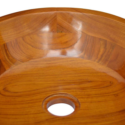 326160 vidaXL Basin Solid Teak Wood Φ40x10 cm 5