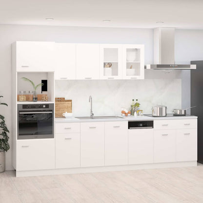 7 Piece Kitchen Cabinet Set Engineered Wood White