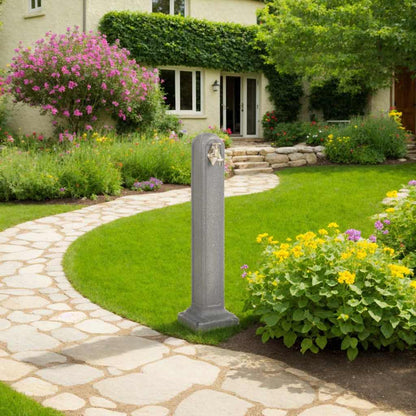 vidaXL Garden Tanker with Faucet Light Grey Stone Look 1