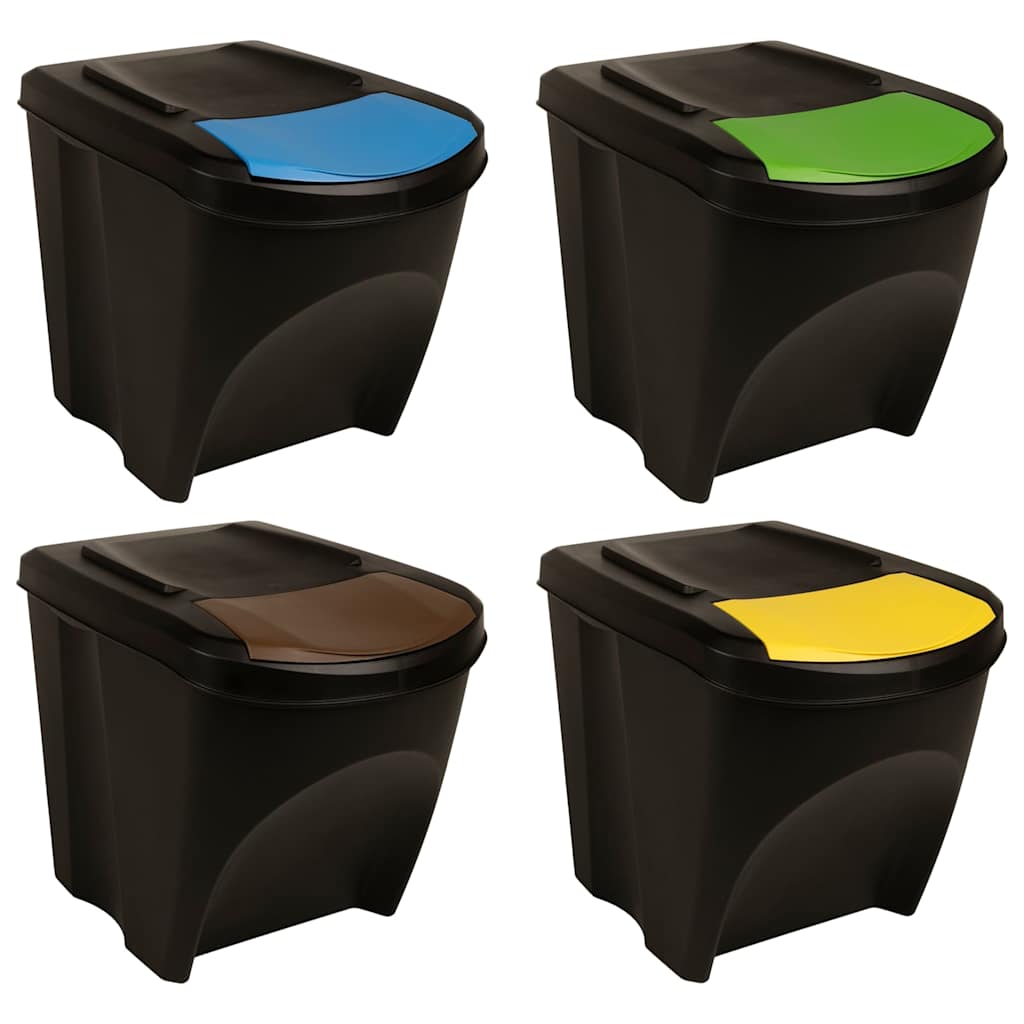 vidaXL Stackable Dustbins 4 pcs Anthracite 100 L 1