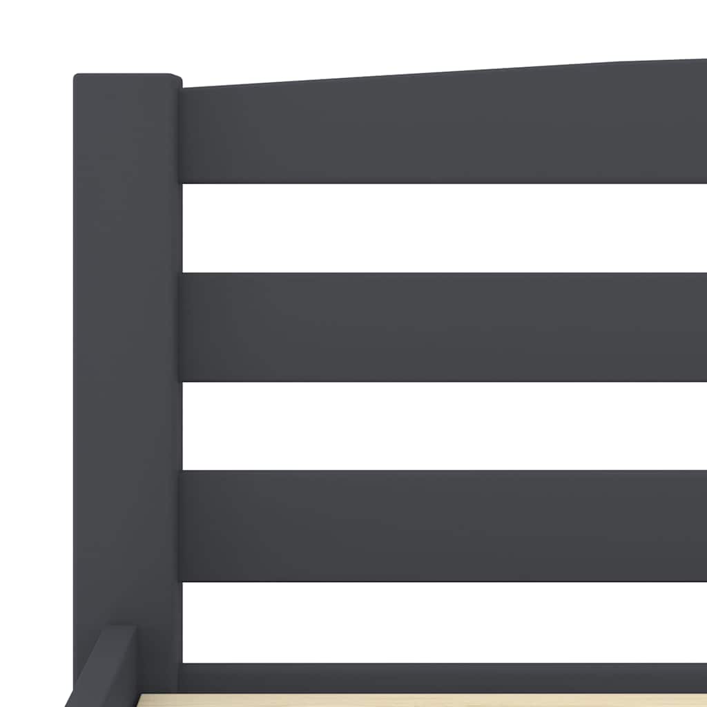 vidaXL Bed Frame without Mattress Dark Grey Solid Pinewood 200x200 cm 6