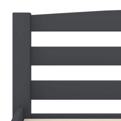 vidaXL Bed Frame without Mattress Dark Grey Solid Pinewood 200x200 cm 6