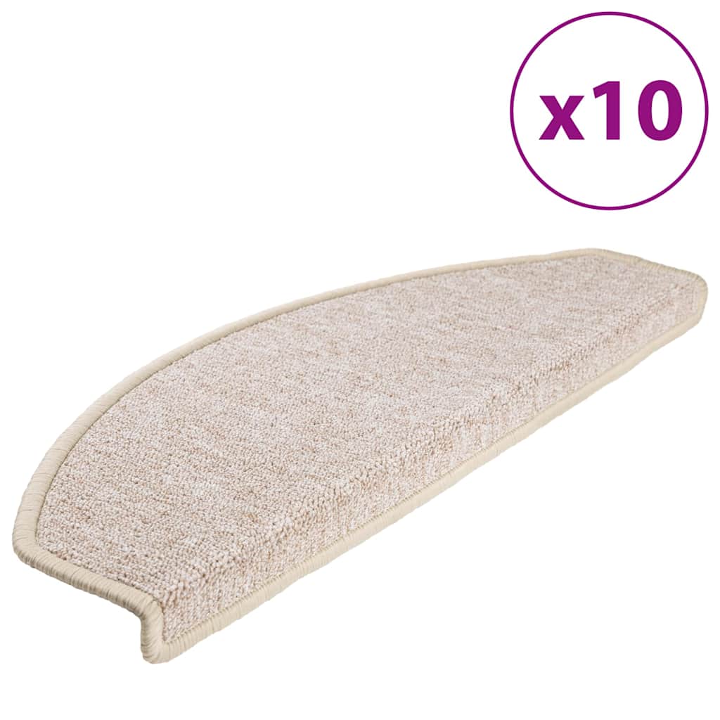 vidaXL Stair mats 10 pcs 65 x 24 x 4 cm Non-Slip Taupe 2