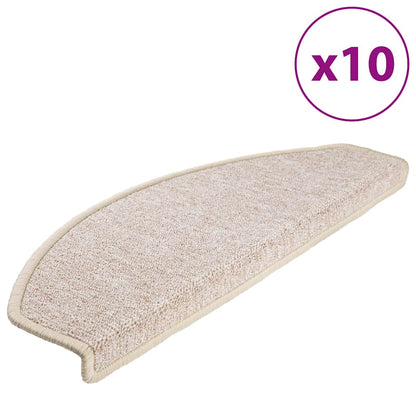 vidaXL Stair mats 10 pcs 65 x 24 x 4 cm Non-Slip Taupe 2