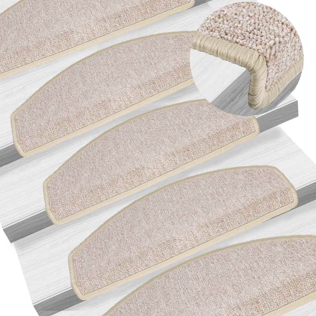 vidaXL Stair mats 10 pcs 65 x 24 x 4 cm Non-Slip Taupe 1