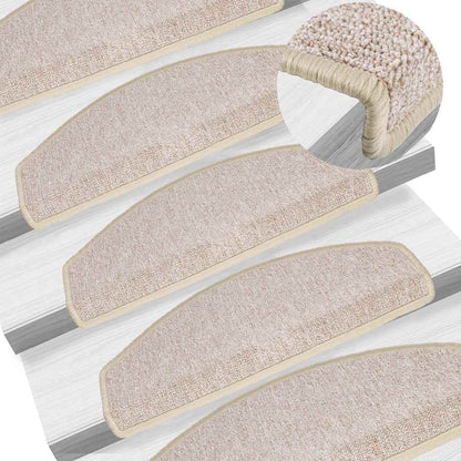 vidaXL Stair mats 10 pcs 65 x 24 x 4 cm Non-Slip Taupe 1
