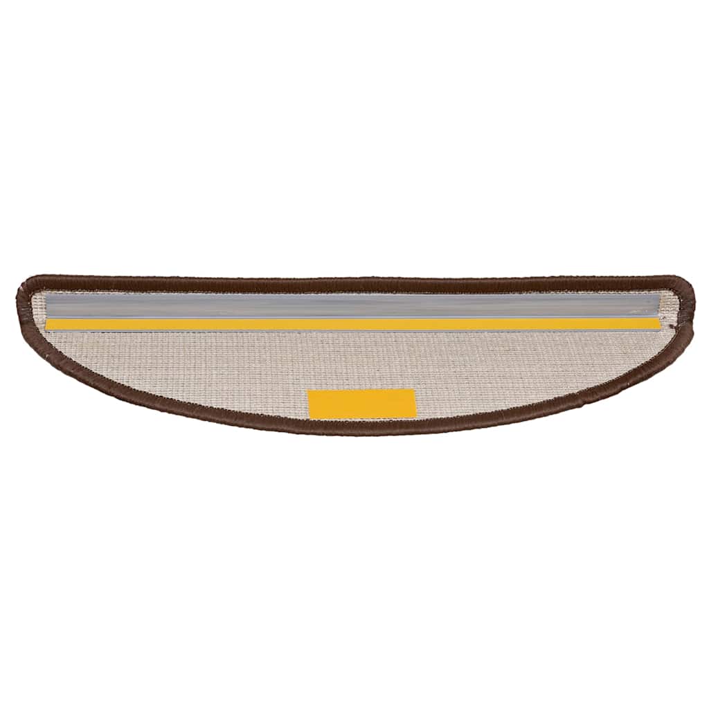vidaXL Stair Mats 10 pcs 56x17x3 cm Brown Half Round 5