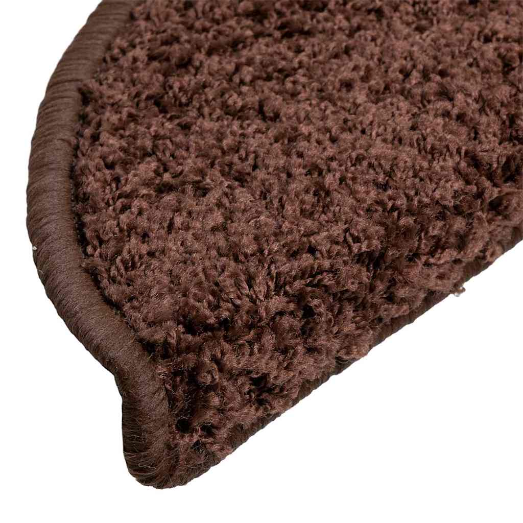 vidaXL Stair Mats 10 pcs 56x17x3 cm Brown Half Round 6