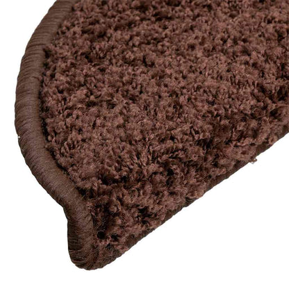 vidaXL Stair Mats 10 pcs 56x17x3 cm Brown Half Round 6