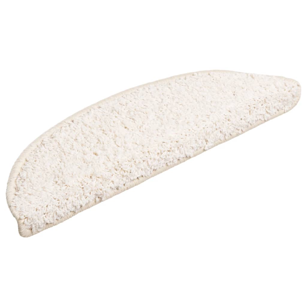 vidaXL Stair Mats 10 pcs 56x17x3 cm White Half Round 3