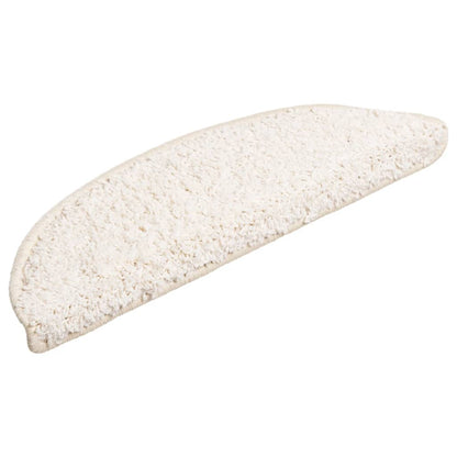 vidaXL Stair Mats 10 pcs 56x17x3 cm White Half Round 3