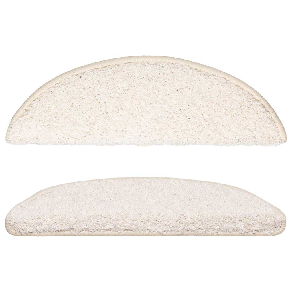 vidaXL Stair Mats 10 pcs 56x17x3 cm White Half Round 4