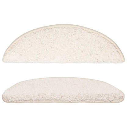 vidaXL Stair Mats 10 pcs 56x17x3 cm White Half Round 4