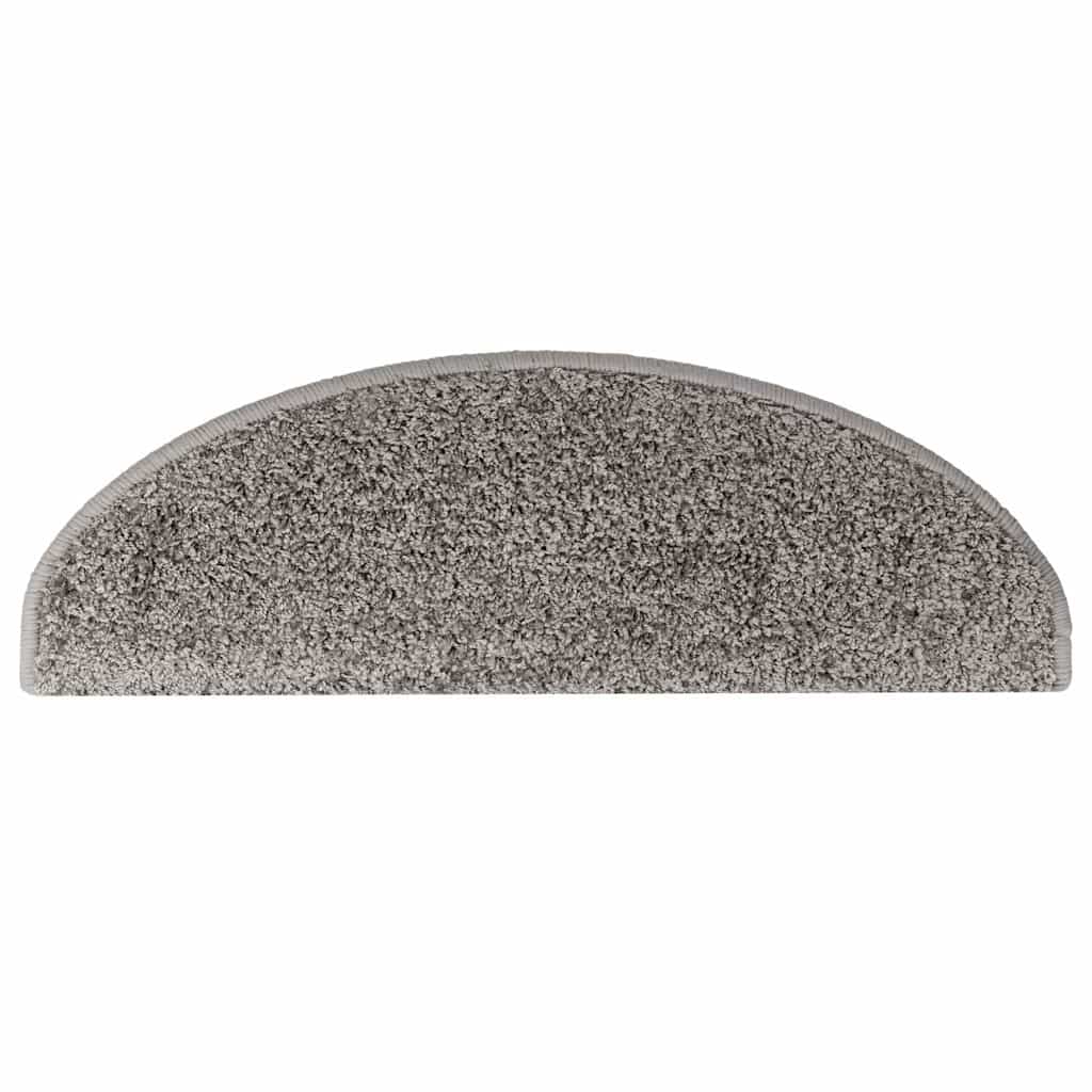 vidaXL Stair Mats 10 pcs 65x21x4 cm Grey Half Round Large 4