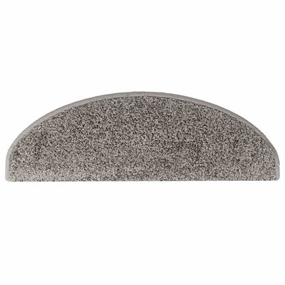 vidaXL Stair Mats 10 pcs 65x21x4 cm Grey Half Round Large 4