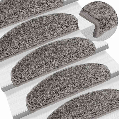vidaXL Stair Mats 10 pcs 65x21x4 cm Grey Half Round Large 1