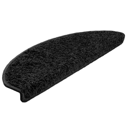 vidaXL Stair Mats 10 pcs 65x21x4 cm Black Half Round Large 3
