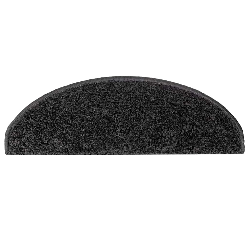 vidaXL Stair Mats 10 pcs 65x21x4 cm Black Half Round Large 4