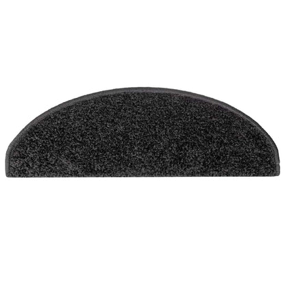 vidaXL Stair Mats 10 pcs 65x21x4 cm Black Half Round Large 4