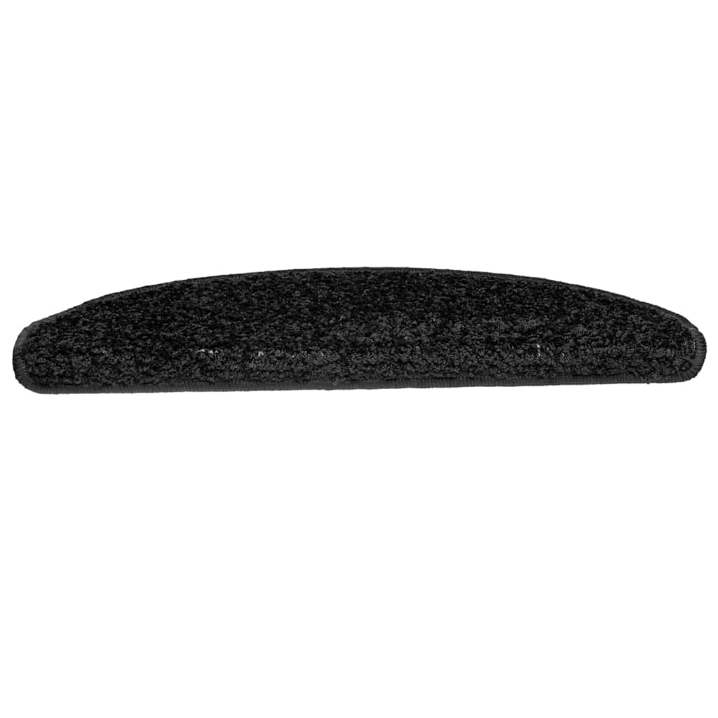 vidaXL Stair Mats 10 pcs 65x21x4 cm Black Half Round Large 5