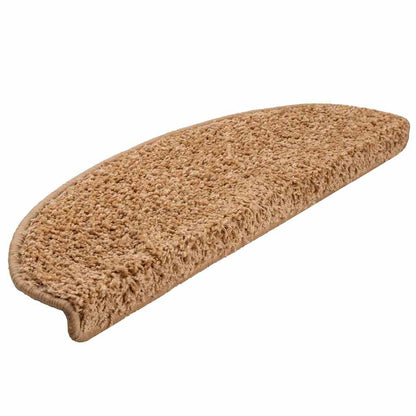 vidaXL Stair Mats 10 pcs 65x21x4 cm Beige Half Round Large 3
